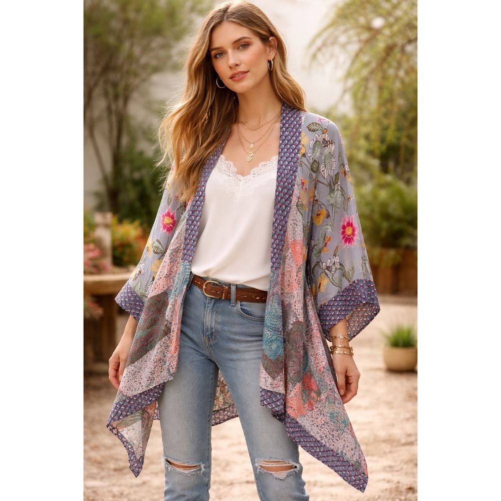 Umgee Floral Kimono Cardigan - Multicolor